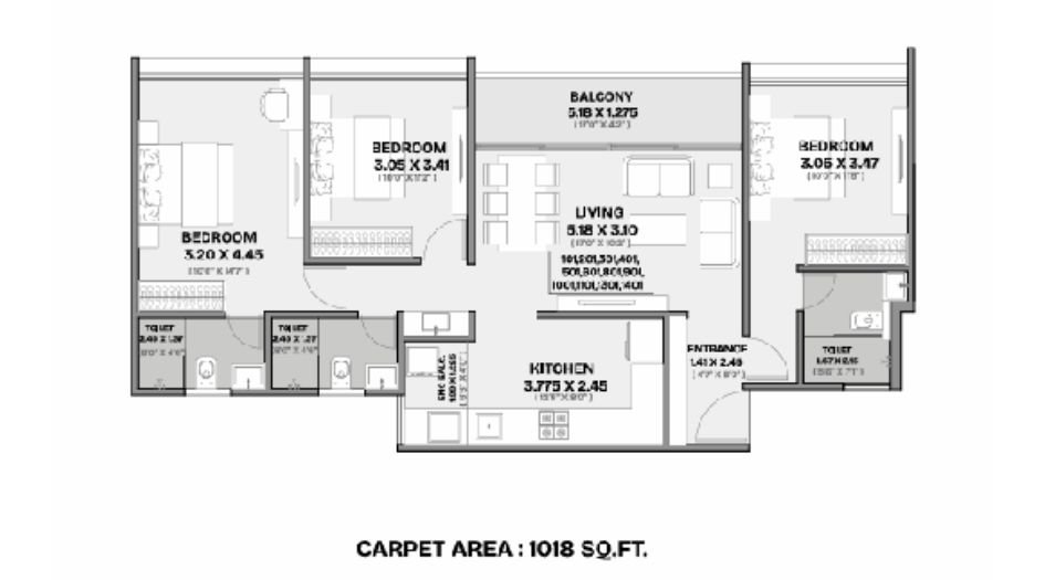 Latitude-The-sequel-3BHK-1018sqft-Unit-Plan