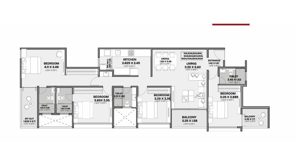 Latitude-The-sequel-4BHK-1421sqft-Unit-Plan